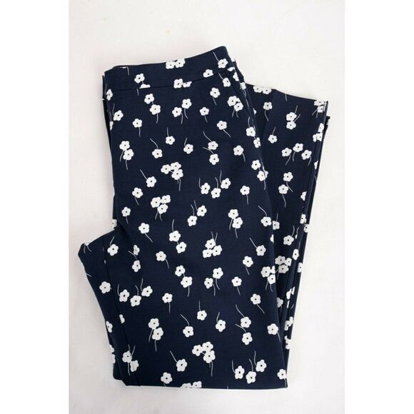 Boden Womens Richmond Ankle Pants UK 22L US 18L Tall Navy Blue Floral - Picture 7 of 7